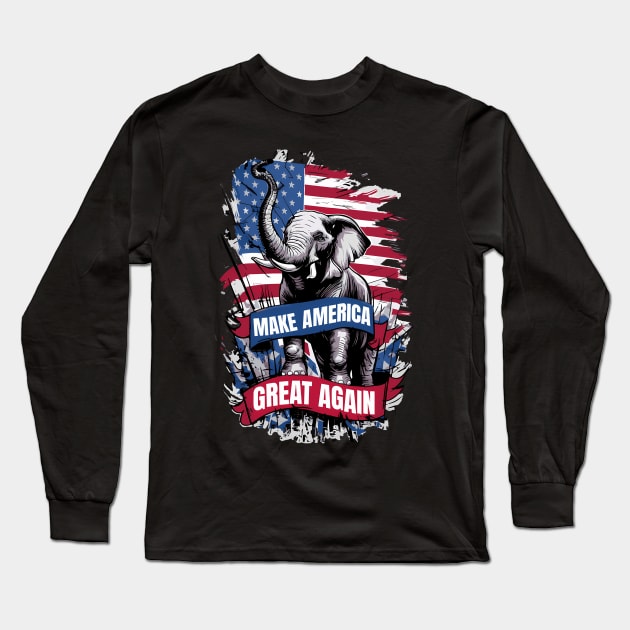 Make America Great Again Long Sleeve T-Shirt by KimonoKaleidoscope